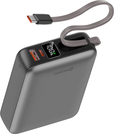 Swissten Space Power Bank 20000mAh 45W With USB-A Output Port And USB-C Output Port Power Delivery Silver