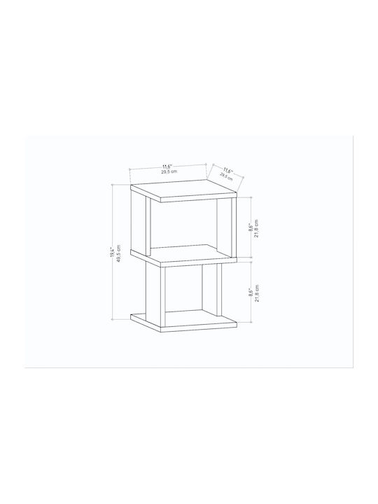 Nachttisch Carter Schwarz 29.6x29.6x49.4cm