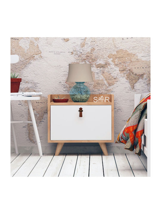Dopo Wooden Bedside Table Beige 55x50x55cm