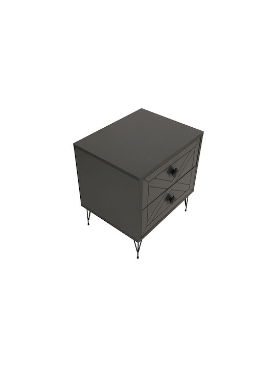 Комод Luna Дървен Черен 55x50x55см