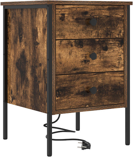 Sideboard Wooden with Drawers Smoky Oak 42x41x61cm