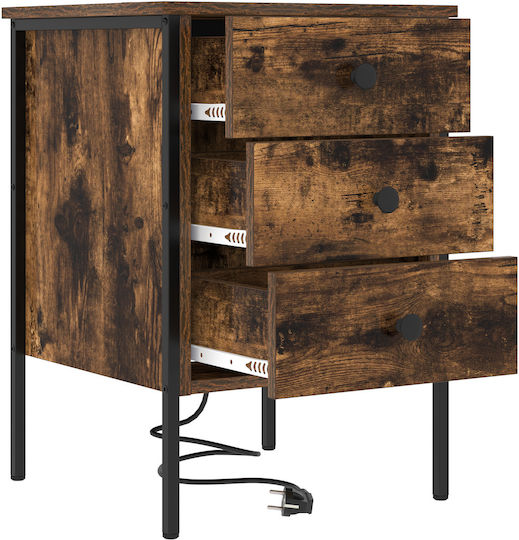 Sideboard Wooden with Drawers Smoky Oak 42x41x61cm