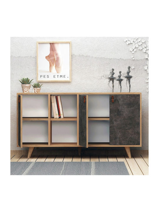 Μπουφές Planky Oak-dark Grey 140x40x86cm