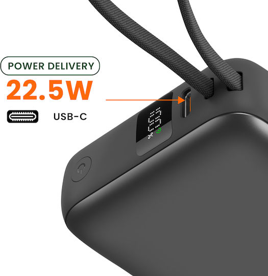 Akashi Baterie Externă 10000mAh 22.5W Cu Port De Ieșire USB-C Power Delivery Gri