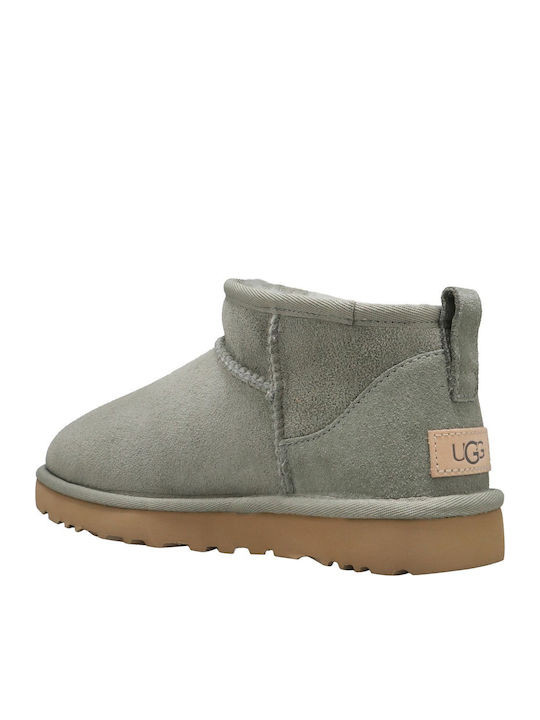 Classic Ultra Mini Suede Γυναικεία Μποτάκια Πράσινα