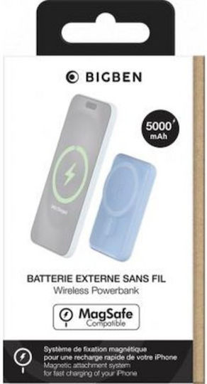 BigBen Connected MagSafe Power Bank 5000mAh 10W με Θύρα USB-A και Θύρα USB-C Μπλε