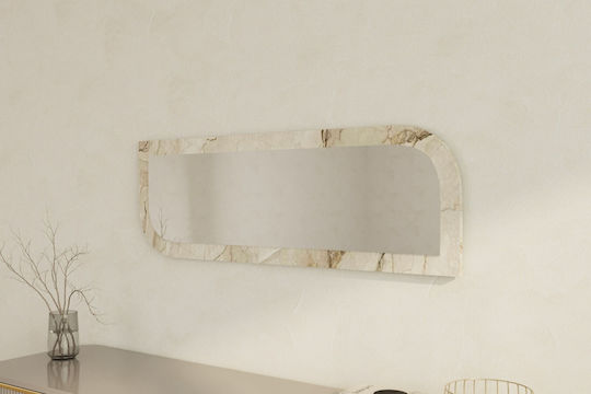 Arni Wandspiegel 116sam1210 40x2,2x120cm Marmor-Effekt Beige Hanah Home MDF