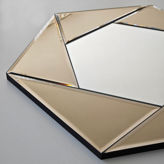 Aberto Design Status Като Огледало за Стена с Кафяв Дърво Рамка 70x60см 1бр