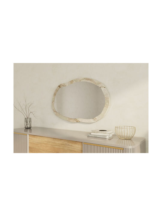 Wall Mirror Lossa 116sam1209 52x2.2x86cm Marble Effect Beige Hanah Home MDF