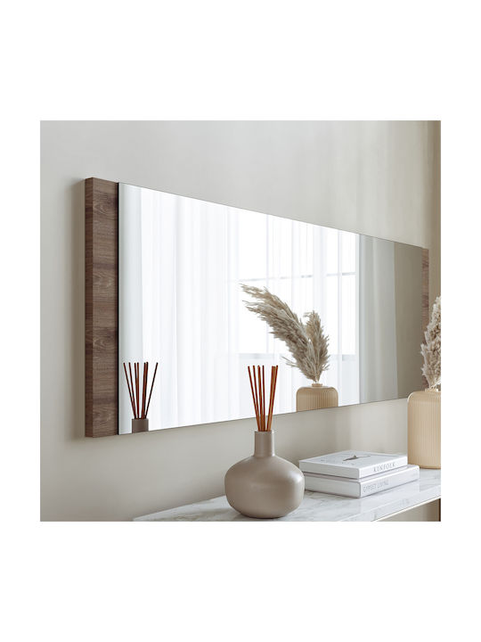 Aberto Design Basic Oglindă de Perete De Corp Întreg cu Maro Ramă din Lemn 120x40cm 1buc