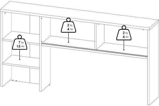 Desk Function Plus Wooden with Bookshelf Jackson Hickory 149x48x156.2cm