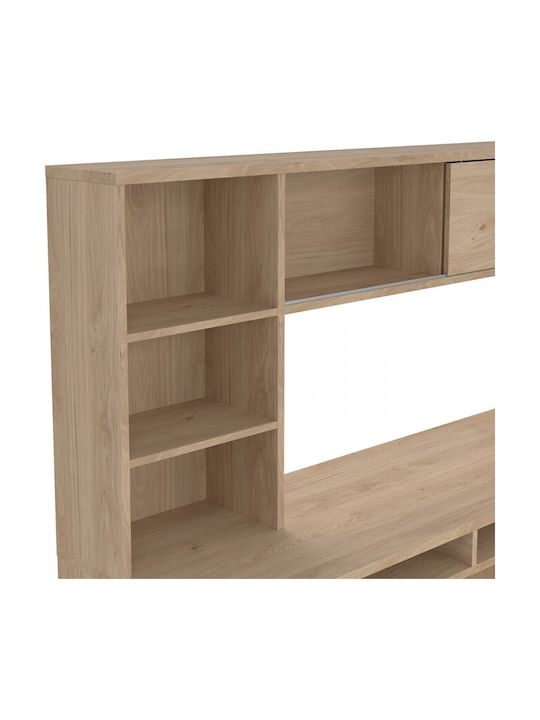 Γραφείο Function Plus Ξύλινο με Βιβλιοθήκη Jackson Hickory 149x48x156.2εκ.