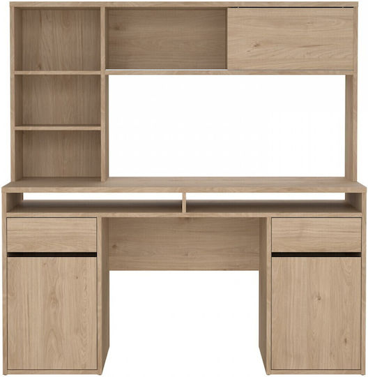 Desk Function Plus Wooden with Bookshelf Jackson Hickory 149x48x156.2cm