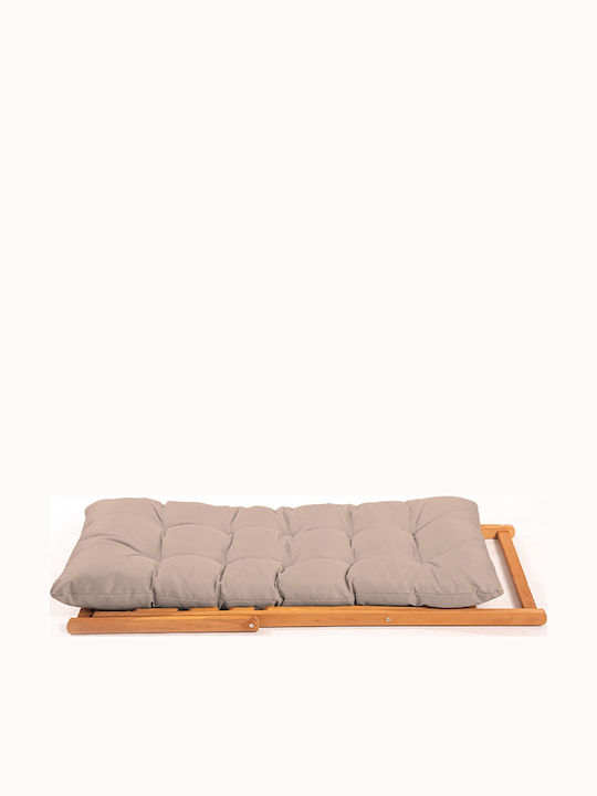 Deckchairs Wooden with Brown Fabric 59x44x90cm