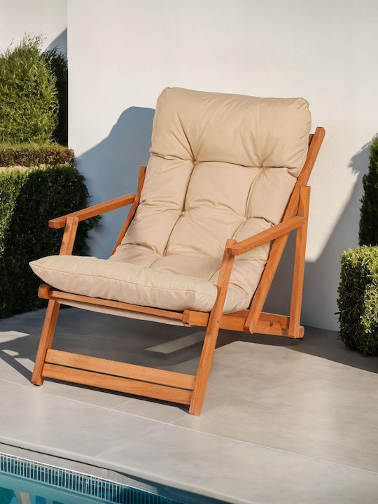 Sezlonguri Lemn cu Alb Material 66x48x110cm