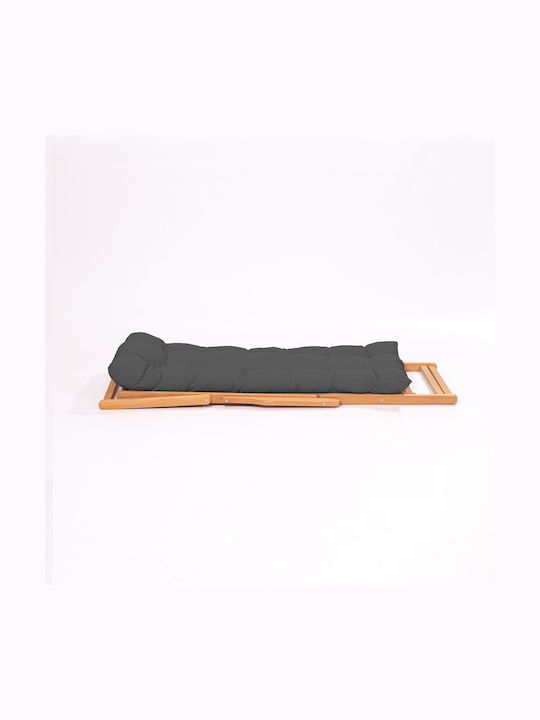 Deckchairs Wooden with Gray Fabric 66x48x110cm