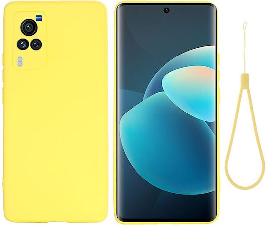 Solid Color Задна корица Силикон Жълт (Vivo X60 Pro 5G)
