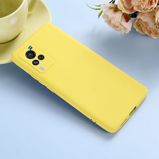 Solid Color Задна корица Силикон Жълт (Vivo X60 Pro 5G)
