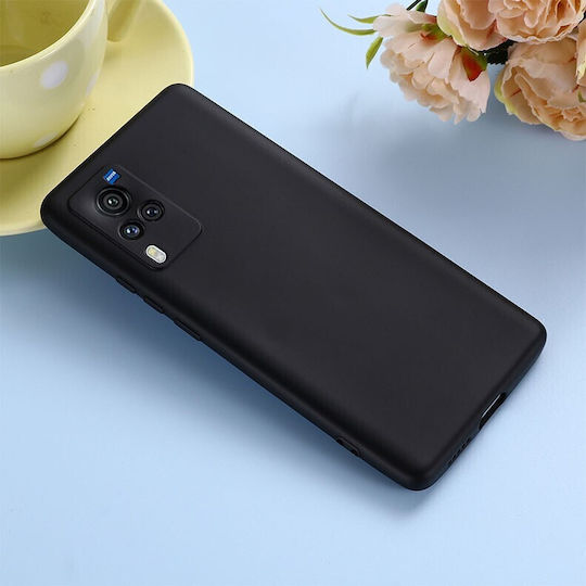 Solid Color Back Cover Silicone Black (Vivo X60 Pro 5G)