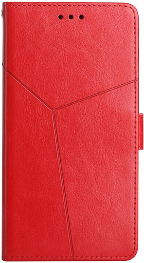 Stitching Horizontal Brieftasche Synthetisches Leder Rot (Vivo V21 5G)