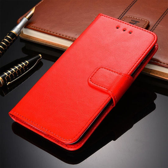 Crystal Texture Wallet Synthetic Leather Red (Vivo V21 5G)