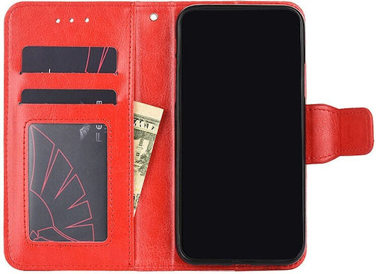 Crystal Texture Wallet Synthetic Leather Red (Vivo V21 5G)