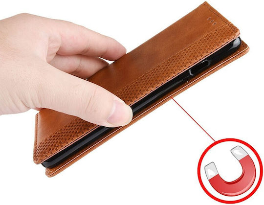 Magnetic Buckle Retro Crazy Horse Texture Book Synthetic Leather Brown (Vivo X60 Pro 5G)