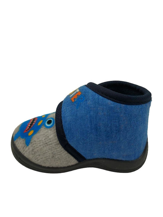 Kinderhausschuhe Stiefel Blau