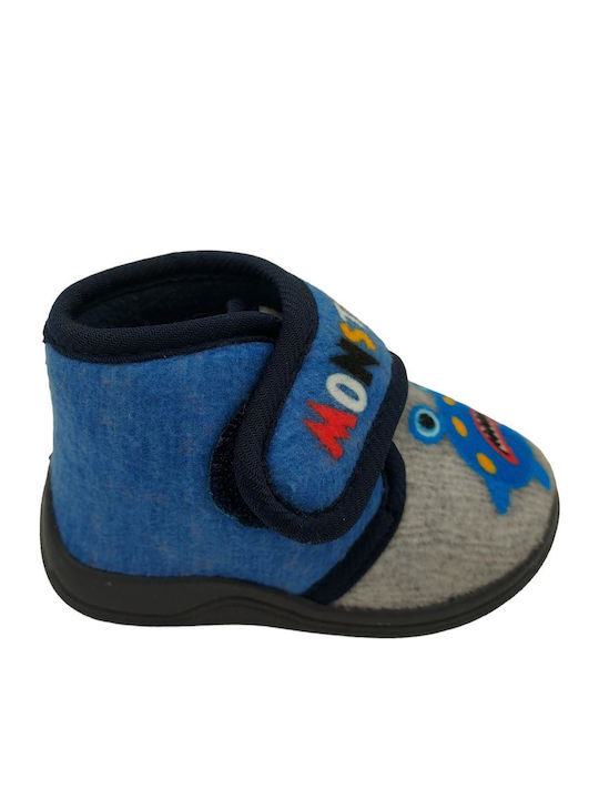 Kinderhausschuhe Stiefel Blau