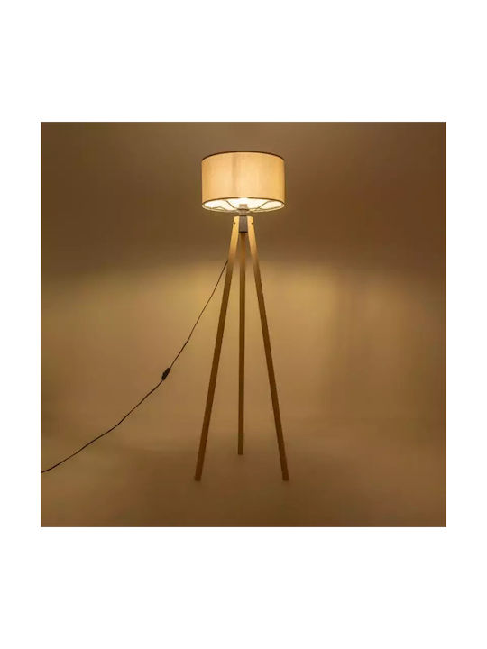 GloboStar Saga Floor Lamp H140xW38cm. with Socket for Bulb E27 Beige