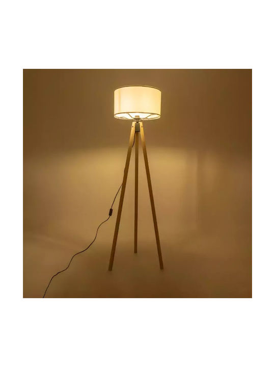 GloboStar Saga Floor Lamp H140xW38cm. with Socket for Bulb E27 Beige