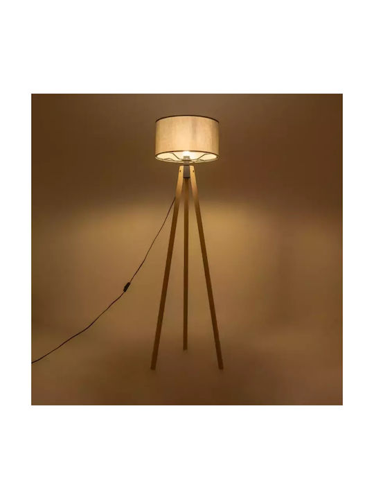 GloboStar Saga Floor Lamp H140xW38cm. with Socket for Bulb E27 Beige