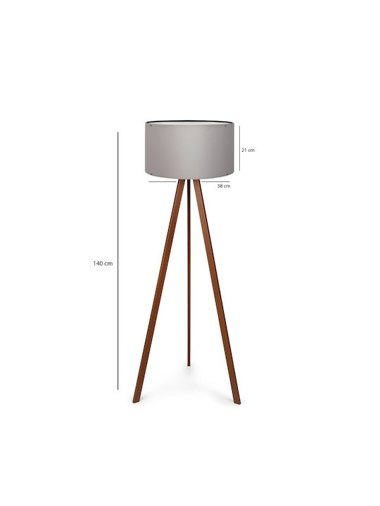 GloboStar Saga Floor Lamp H140xW38cm. with Socket for Bulb E27 Gray