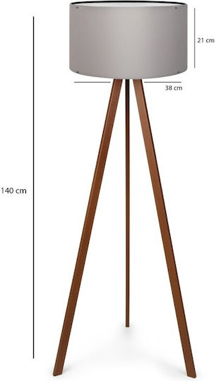 GloboStar Saga Lampa de podea Î140xL38cm. cu Soclu pentru Bec E27 Gri