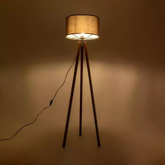 GloboStar Saga Stehleuchte H140xB38cm. mit Fassung für Lampe E27 Braun