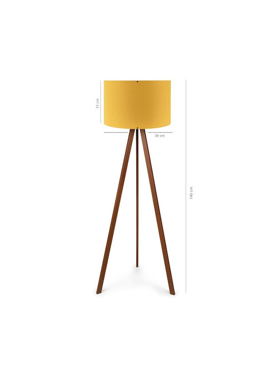 GloboStar Saga Floor Lamp H140xW38cm. with Socket for Bulb E27 Yellow