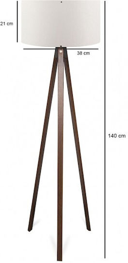 GloboStar Saga Lampa de podea Î140xL38cm. cu Soclu pentru Bec E27 Alb