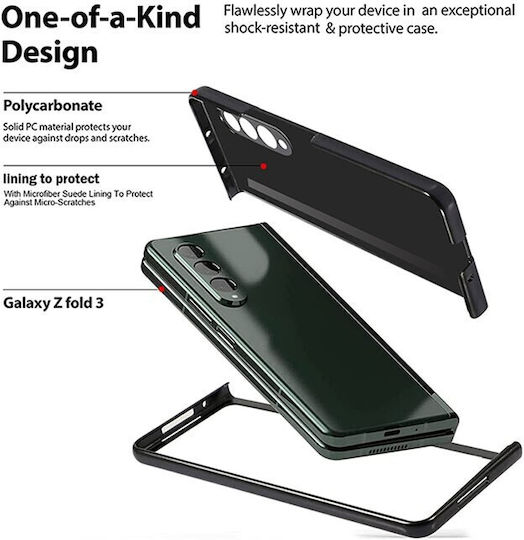 Back Cover Synthetic Leather Black (Galaxy Z Fold 3)