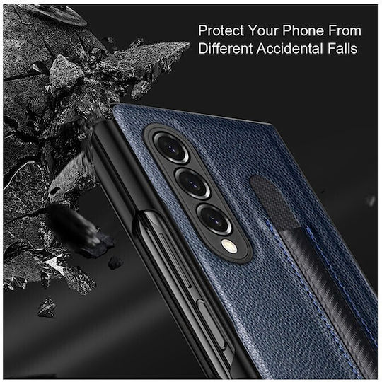 Back Cover Synthetic Leather Black (Galaxy Z Fold 3)