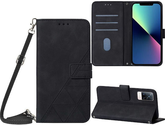 Τriangle Wallet Δερματίνης Μαύρο (Vivo V21 5G)