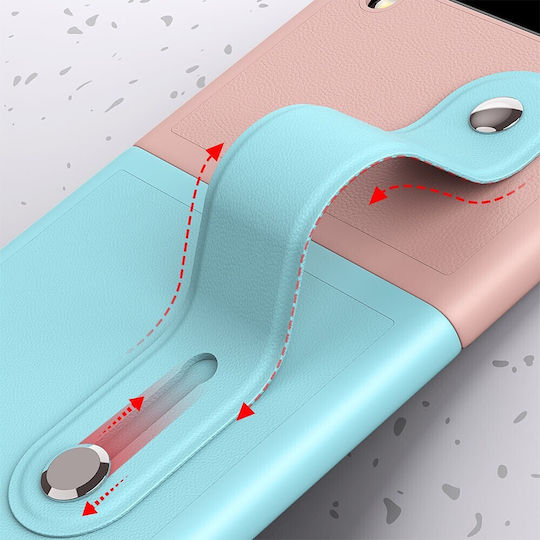 Skin Contrast Wristband Folding Back Cover Plastic Blue (Galaxy Z Flip3)