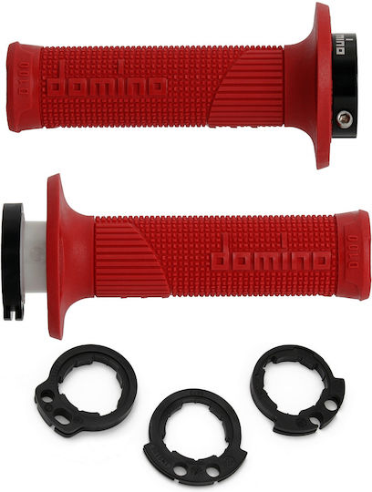 Motorradlenker und Lenkergewichte Zwillingssatz Mx D100 D-lock Rote Lock-On Griffe D10046c4200a9-0 Domino