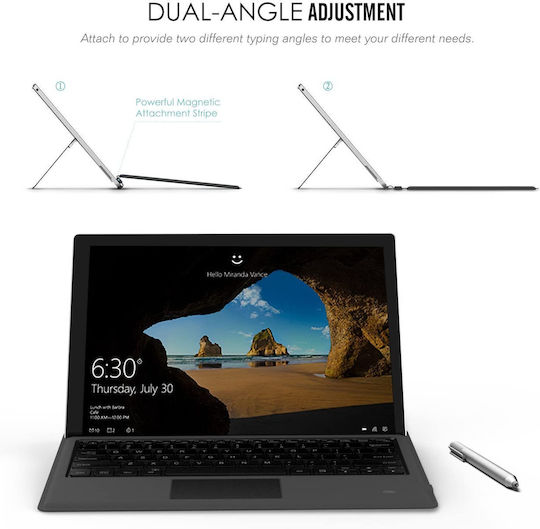 Surface Pro 7 Plus 7 6 Fără fir Bluetooth Tastatură cu touchpad pentru Tabletă Engleză Internațională Gri