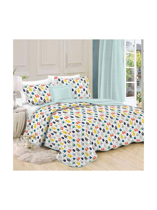 Viopros Set Pătură Pentru Copii Single Cu Față De Pernă Bej 160x240 cm