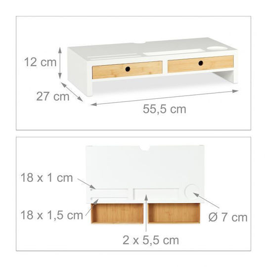 Relaxdays Schreibtisch Halterung Monitor Weiß