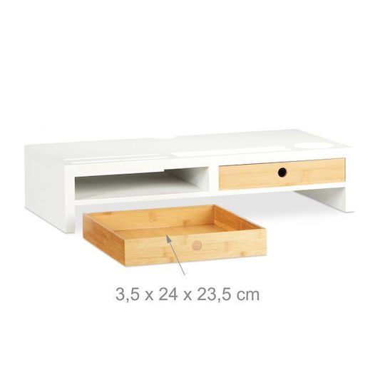 Relaxdays Schreibtisch Halterung Monitor Weiß