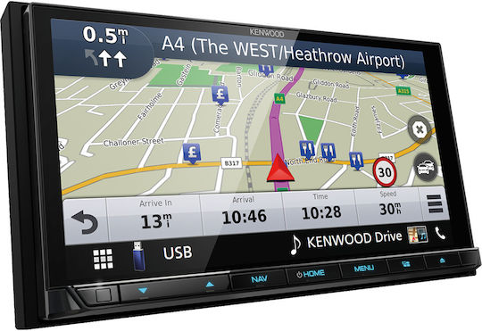 Kenwood Ηχοσύστημα Αυτοκινήτου 2DIN (Bluetooth/USB) με Οθόνη Αφής 6.8"
