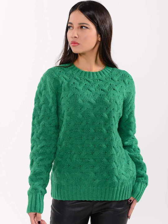 Damen Langarm Pullover Baumwolle Green