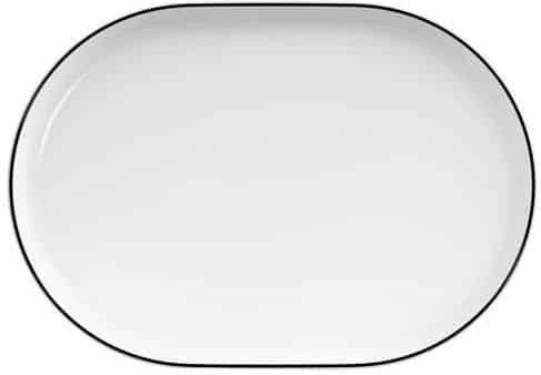 e-exoplismos Platou de Servire Oval din Porțelan Neagră 29x20buc 6buc