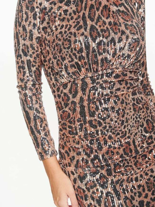 Summer Mini Evening Dress Brown